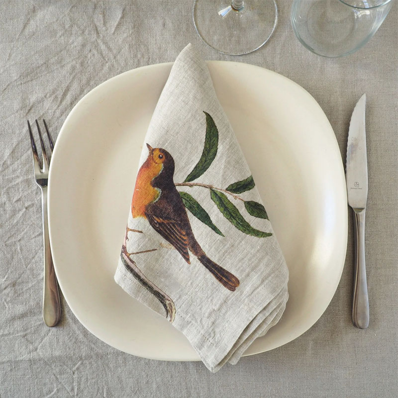 Personalized Wholesale Customized Hotel Home Wedding Pure Linen Printed Napkin