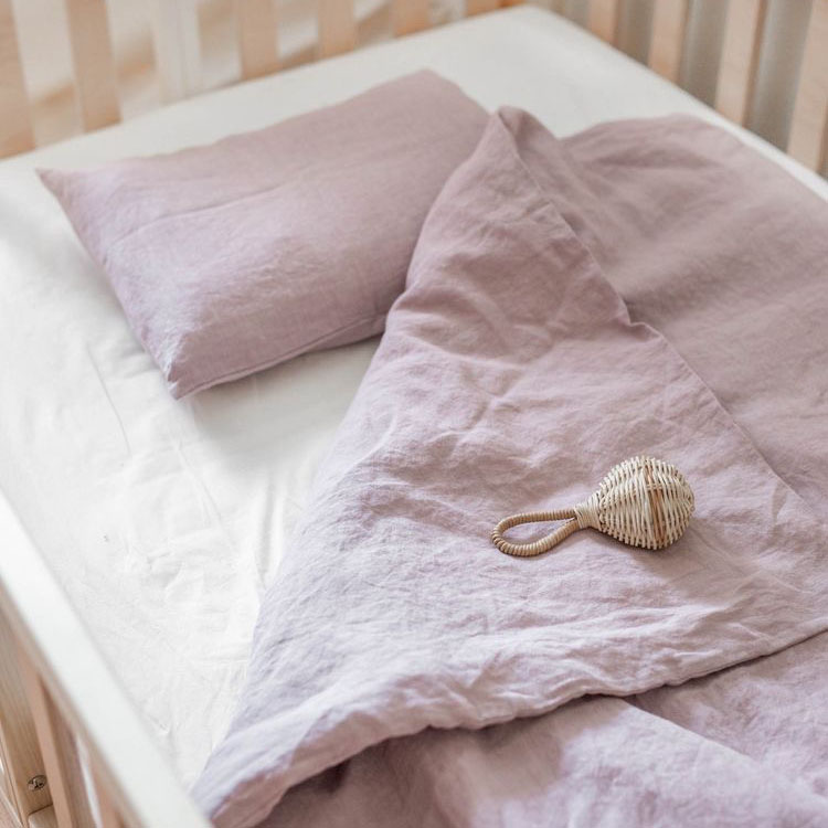 Baby quilt bed set 100% organic linen newborn baby crib bedding set wholesale