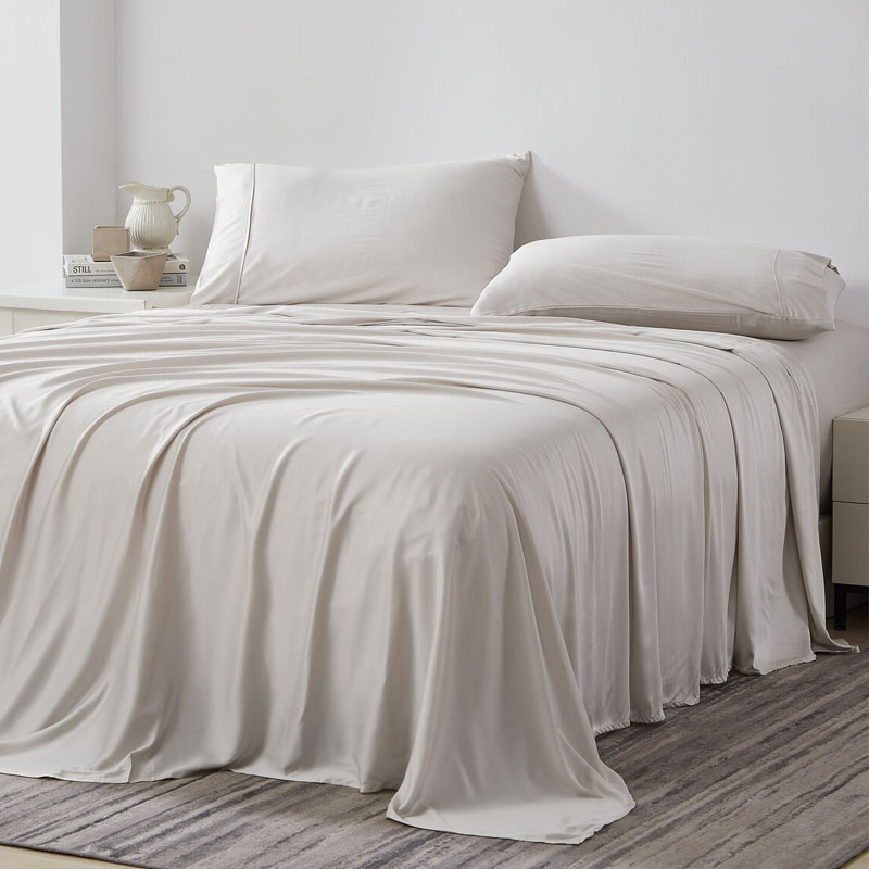 woven custom embroidered bamboo bedding set/pillowcases/fitted sheet
