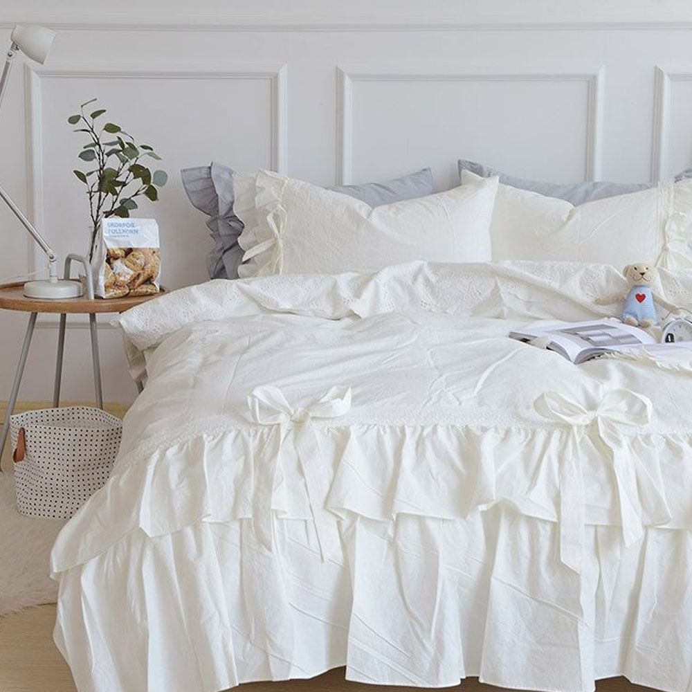 4 In 1 Linen Wholesale Solid Custom Comforter Duvet Cover Bedding Quilt Sheet Sets Luxury