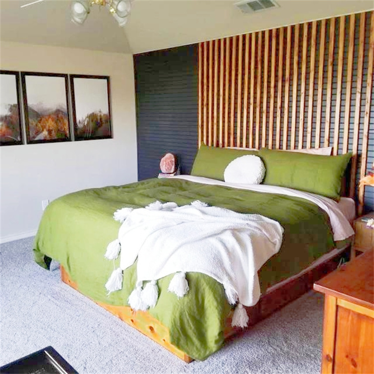 High quality 100% natural pure flax french linen bedding set customize solid color bed sheets