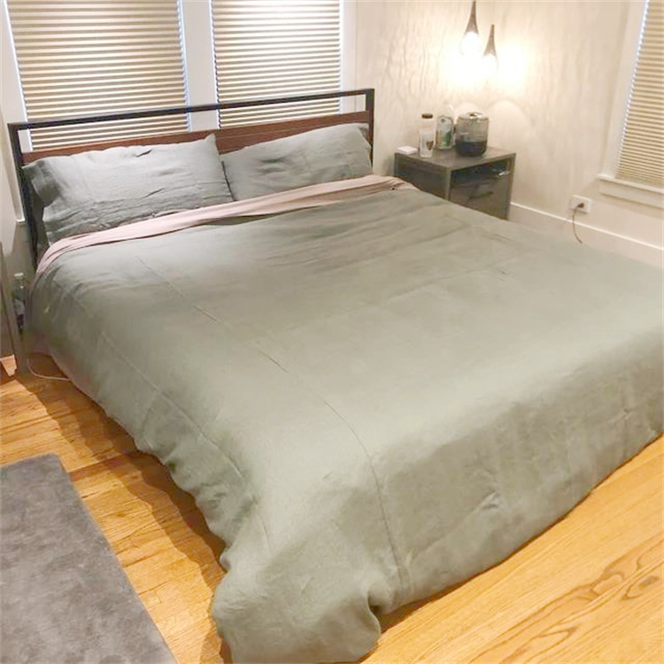 stonewashed luxury pure french flax 100% linen bedroom linen bedding sets