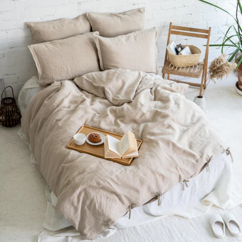 Washed Flax Linen Bed Sheets Bed Linen Bedding Set