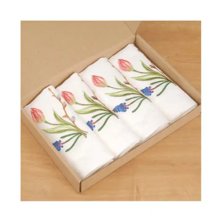blue orange cloth napkin
